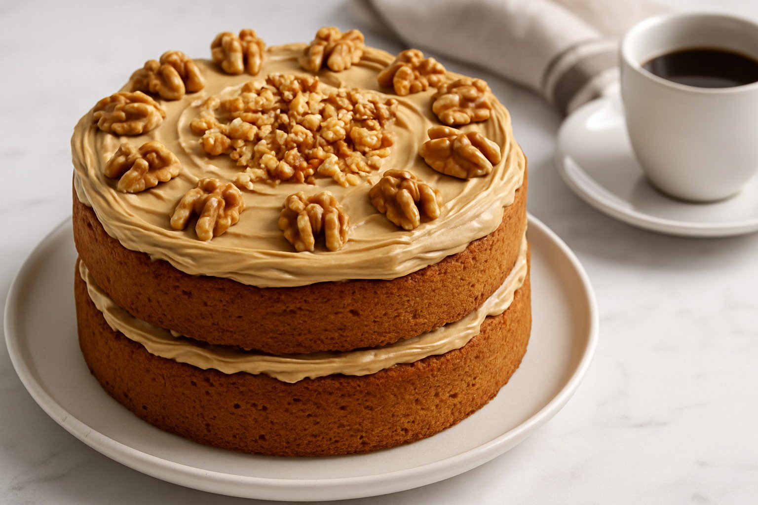 Coffee and Walnut Sponge Cake Recipe Mary Berry