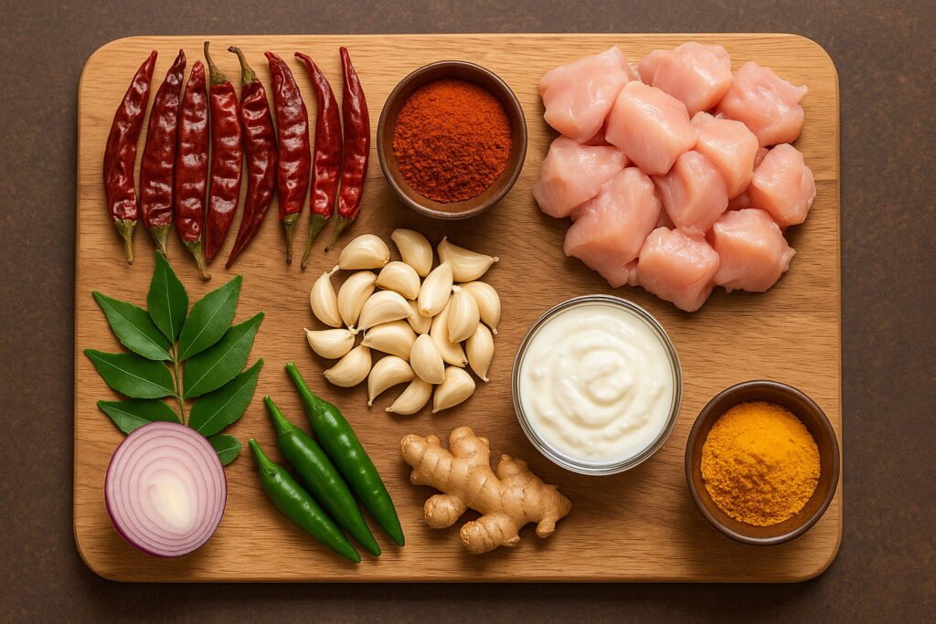 South Indian Garlic Chilli Chicken Ingredients