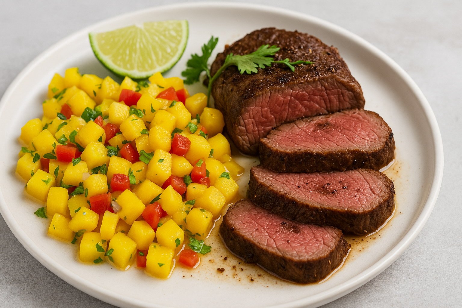 Pan-Seared Tenderloin Recipe Paired with Pineapple Mango Salsa